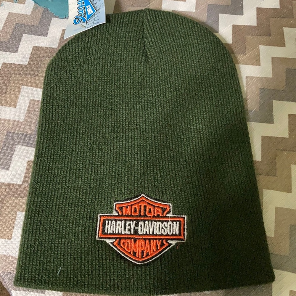 Forest green and Black Beanie